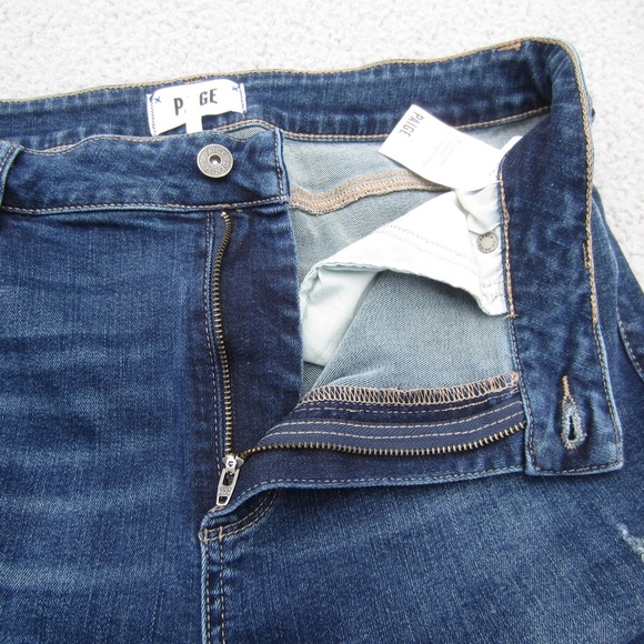 PAIGE Jeans Womens 32 High Rise Lou Lou Flare Twisted Seam Raw HemDistressed Y2K - Picture 12 of 15